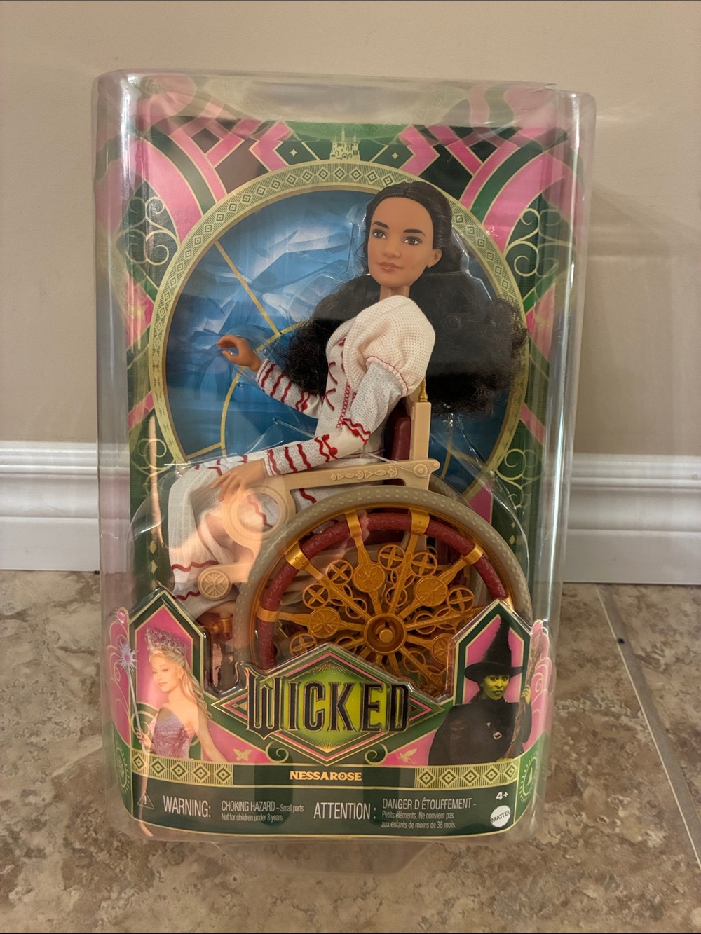 Wicked Nessa Rose Doll ( Barbie-size ) in wheel chair NEW
